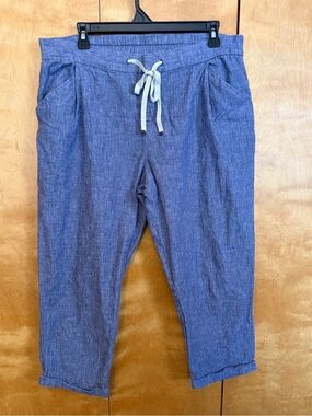 Old Navy Blue Coastal Cropped Drawstring Pants size 11